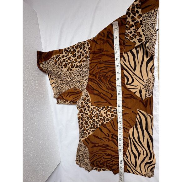 Phool Vintage Style Animal Print Button Down Shirt Size L Top Blouse Sexy 80s - Picture 8 of 9